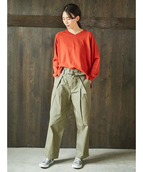 AMERICAN HOLIC（アメリカンホリック）の「ベルト付タックパンツ（その他パンツ・レディース・ブラック/ベージュ/カーキ/キャメル・M/L）」の10枚目の写真