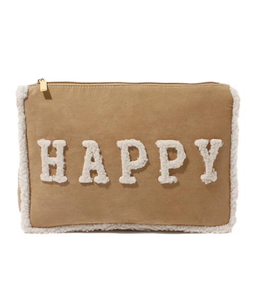 laule'a sunny side store(ラウレアサニーサイドストア)の「フェイクムートンメッセージクラッチBAG(クラッチバッグ・レディース・A/E/F/D/C/B・FREE)」の1枚目の写真