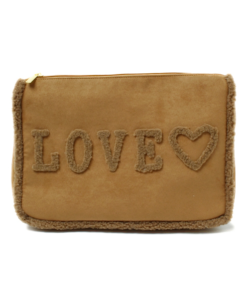 laule'a sunny side store(ラウレアサニーサイドストア)の「フェイクムートンメッセージクラッチBAG(クラッチバッグ・レディース・A/E/F/D/C/B・FREE)」の4枚目の写真