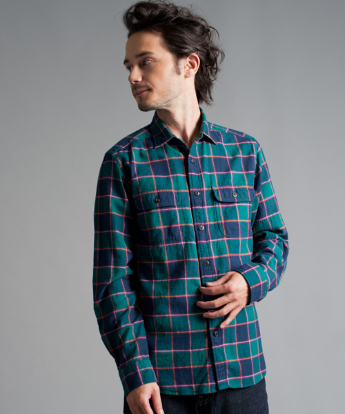 green label relaxing（グリーンレーベルリラクシング）の「NEL NEP CHECK ワークシャツ（シャツ/ブラウス・メンズ・レッド/ダークグリーン/コバルトブルー・SMALL/MEDIUM/LARGE/X-LARGE）」の2枚目の写真