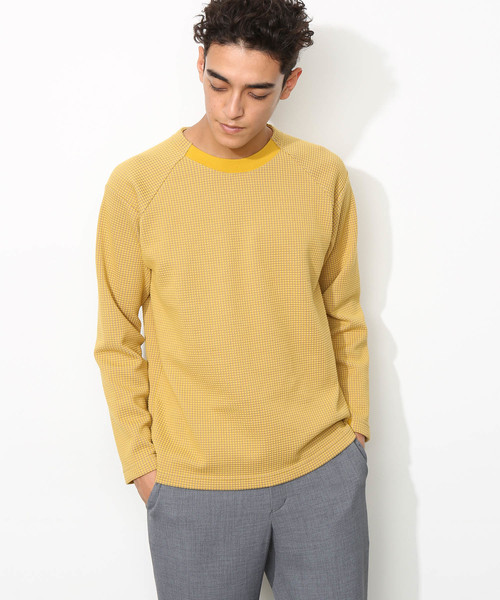 ADAM ET ROPE'（アダムエロペ）の「[NORITAKE] RAYMONDワッフルプルオーバー（Tシャツ/カットソー・メンズ・ネイビー/オリーブ/イエロー系その他・M/L）」の3枚目の写真