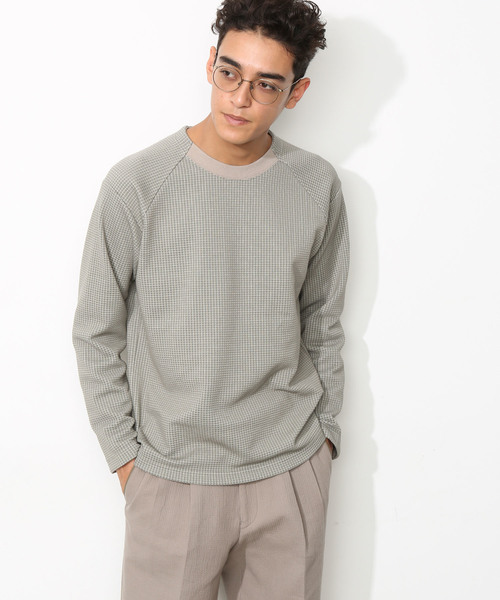 ADAM ET ROPE'（アダムエロペ）の「[NORITAKE] RAYMONDワッフルプルオーバー（Tシャツ/カットソー・メンズ・ネイビー/オリーブ/イエロー系その他・M/L）」の2枚目の写真