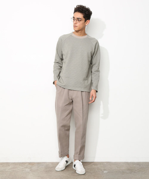 ADAM ET ROPE'（アダムエロペ）の「[NORITAKE] RAYMONDワッフルプルオーバー（Tシャツ/カットソー・メンズ・ネイビー/オリーブ/イエロー系その他・M/L）」の4枚目の写真