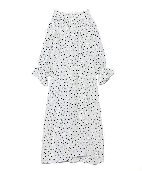 As Know As Pinky アズノゥアズピンキー の ハートにシャーリングワンピース ワンピース Wear