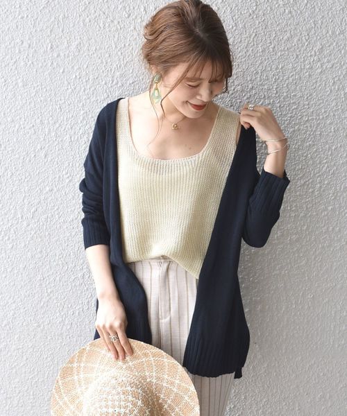 SHIPS ペーパーコットンカーディガン SHIPS（シップス）の「〈手洗い可能〉ペーパー コットン