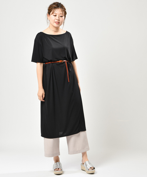 DISCOAT(ディスコート)の「接触冷感アイスタッチTシャツワンピース(ワンピース・レディース・ブラック/モカ/ダークグリーン・FREE)」の6枚目の写真