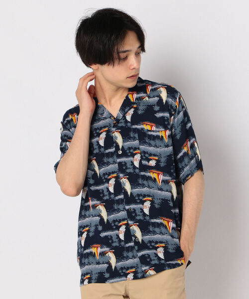 GLOSTER(グロスター)の「ヨット柄アロハ オープンカラーシャツ(シャツ/ブラウス・メンズ・グリーン系その他/ブルー系その他・M/L)」の2枚目の写真