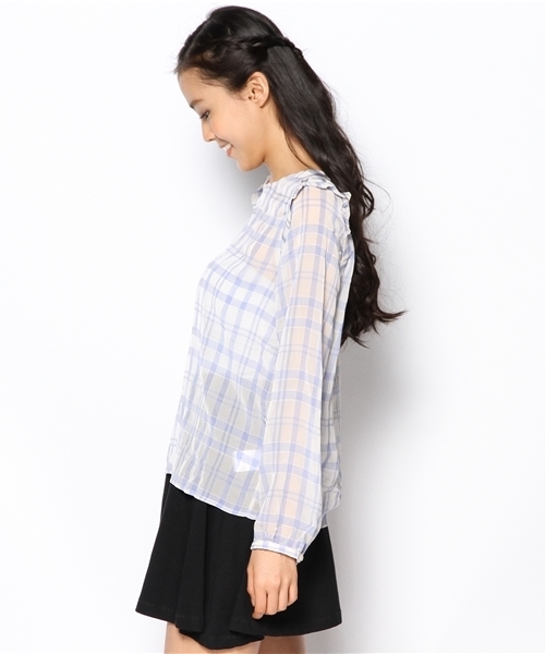 Chico（チコ）の「肩フリルBL（シャツ/ブラウス・レディース・ブルー系その他/ネイビー・FREE）」の5枚目の写真