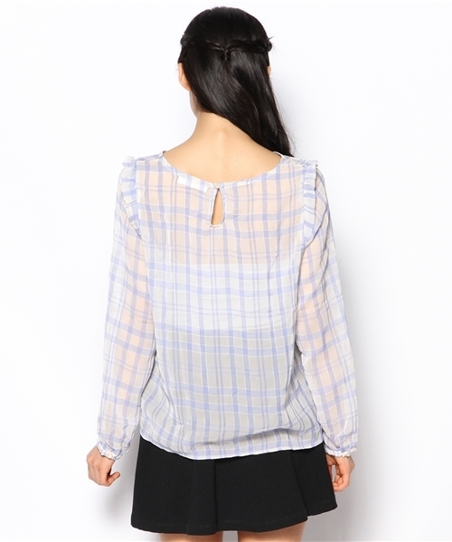 Chico（チコ）の「肩フリルBL（シャツ/ブラウス・レディース・ブルー系その他/ネイビー・FREE）」の6枚目の写真