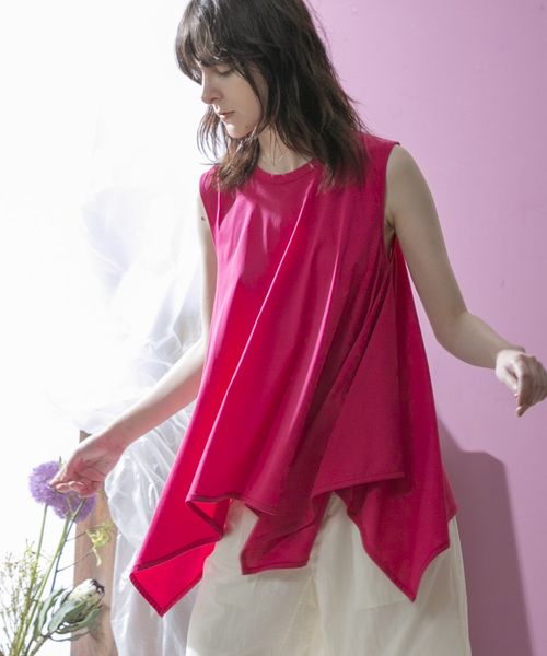 MAISON SPECIAL(メゾンスペシャル)の「フレアタンクトップ 【MAISON SPECIAL/メゾンスペシャル】(Tシャツ/カットソー)」|ピンク