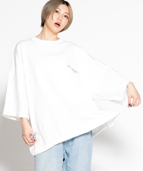 WEGO（ウィゴー）の「WEGO/スーパービッグシルエット5分袖Tシャツ（Tシャツ/カットソー・メンズ・ホワイト/ブラック/グリーン系その他/パープル・MEDIUM/LARGE）」の2枚目の写真
