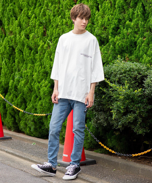 WEGO（ウィゴー）の「WEGO/スーパービッグシルエット5分袖Tシャツ（Tシャツ/カットソー・メンズ・ホワイト/ブラック/グリーン系その他/パープル・MEDIUM/LARGE）」の7枚目の写真