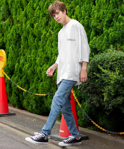 WEGO（ウィゴー）の「WEGO/スーパービッグシルエット5分袖Tシャツ（Tシャツ/カットソー・メンズ・ホワイト/ブラック/グリーン系その他/パープル・MEDIUM/LARGE）」の8枚目の写真