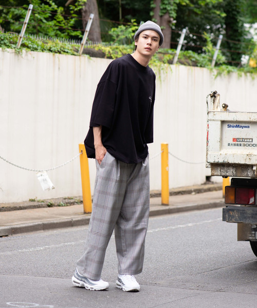 WEGO（ウィゴー）の「WEGO/スーパービッグシルエット5分袖Tシャツ（Tシャツ/カットソー・メンズ・ホワイト/ブラック/グリーン系その他/パープル・MEDIUM/LARGE）」の11枚目の写真