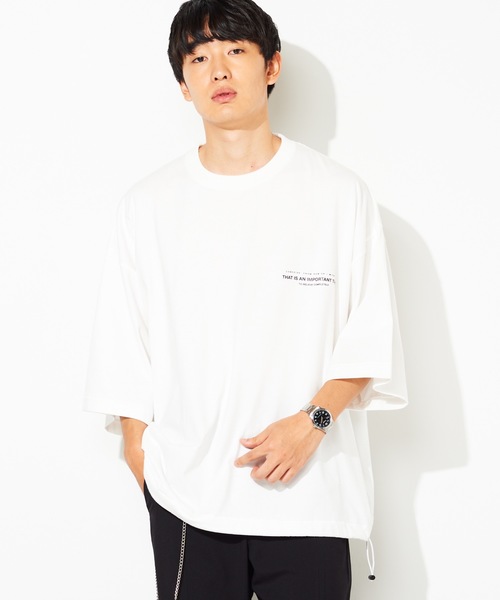 WEGO（ウィゴー）の「WEGO/スーパービッグシルエット5分袖Tシャツ（Tシャツ/カットソー・メンズ・ホワイト/ブラック/グリーン系その他/パープル・MEDIUM/LARGE）」の16枚目の写真