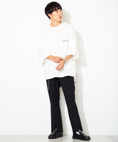 WEGO（ウィゴー）の「WEGO/スーパービッグシルエット5分袖Tシャツ（Tシャツ/カットソー・メンズ・ホワイト/ブラック/グリーン系その他/パープル・MEDIUM/LARGE）」の17枚目の写真