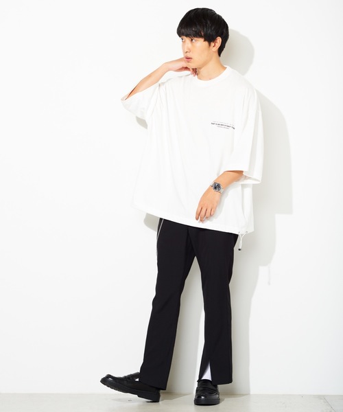 WEGO（ウィゴー）の「WEGO/スーパービッグシルエット5分袖Tシャツ（Tシャツ/カットソー・メンズ・ホワイト/ブラック/グリーン系その他/パープル・MEDIUM/LARGE）」の18枚目の写真