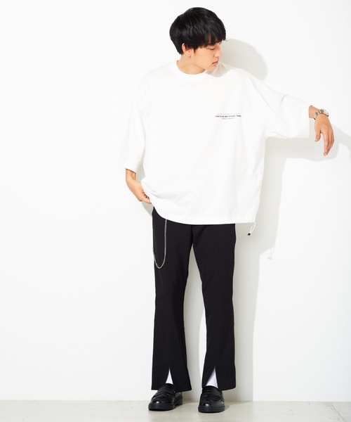 WEGO（ウィゴー）の「WEGO/スーパービッグシルエット5分袖Tシャツ（Tシャツ/カットソー・メンズ・ホワイト/ブラック/グリーン系その他/パープル・MEDIUM/LARGE）」の20枚目の写真