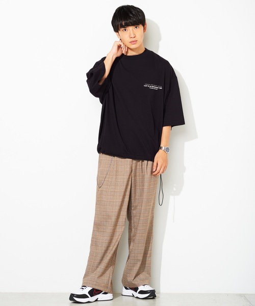 WEGO（ウィゴー）の「WEGO/スーパービッグシルエット5分袖Tシャツ（Tシャツ/カットソー・メンズ・ホワイト/ブラック/グリーン系その他/パープル・MEDIUM/LARGE）」の22枚目の写真