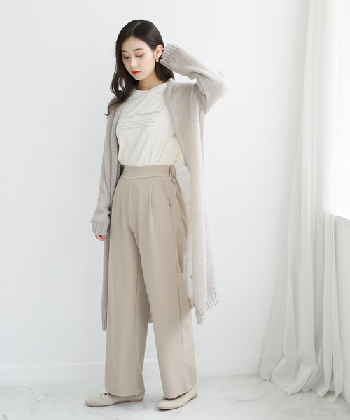 ともぞう オーラリー ライトベージュ ストレートレッグパンツ