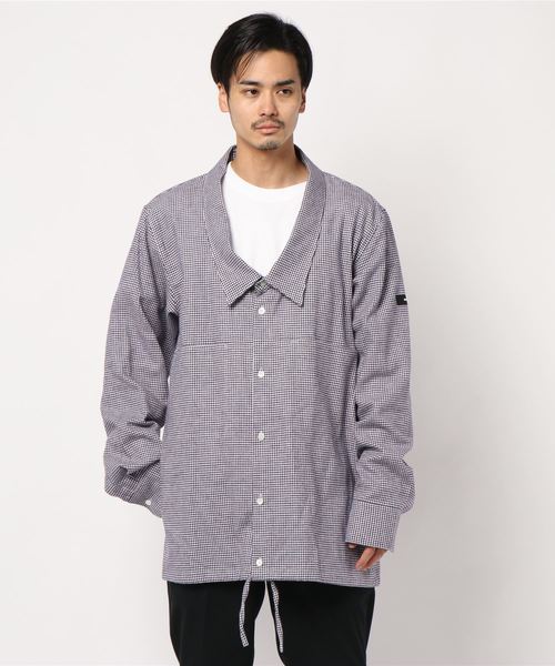 PULP/417EDIFICE(パルプフォーワンセブンエディフィス)の「【SYU / シュウ】 OVER NECK SHIRTS JKT CHK(シャツ/ブラウス・メンズ・ネイビー/パープル系その他・2)」の2枚目の写真