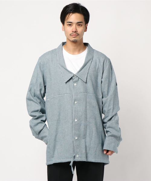 PULP/417EDIFICE(パルプフォーワンセブンエディフィス)の「【SYU / シュウ】 OVER NECK SHIRTS JKT CHK(シャツ/ブラウス・メンズ・ネイビー/パープル系その他・2)」の1枚目の写真