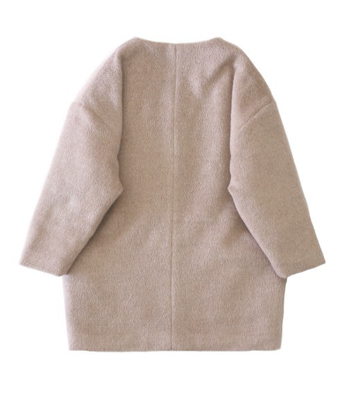 select MOCA（セレクトモカ）の「中綿キルティングビスコースノーカラーコート/ルーズシルエットドロップショルダーアウター（ノーカラーコート・レディース・ベージュ/ブラウン/テラコッタ・FREE）」の20枚目の写真