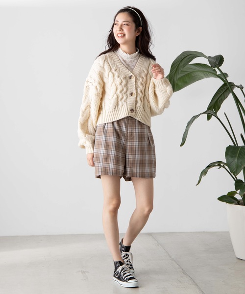 WEGO（ウィゴー）の「WEGO/ロービングケーブルカーディガン（カーディガン/ボレロ・レディース・ブラウン/ピンク/アイボリー/ライトベージュ/ダークブラウン/パープル/グリーン系その他・FREE）」の8枚目の写真