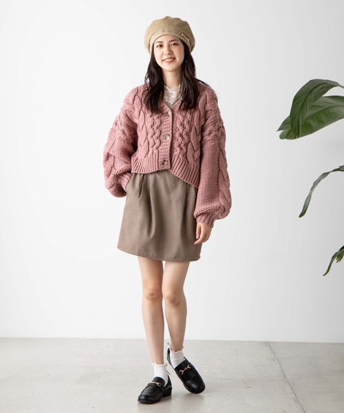 WEGO（ウィゴー）の「WEGO/ロービングケーブルカーディガン（カーディガン/ボレロ・レディース・ブラウン/ピンク/アイボリー/ライトベージュ/ダークブラウン/パープル/グリーン系その他・FREE）」の11枚目の写真