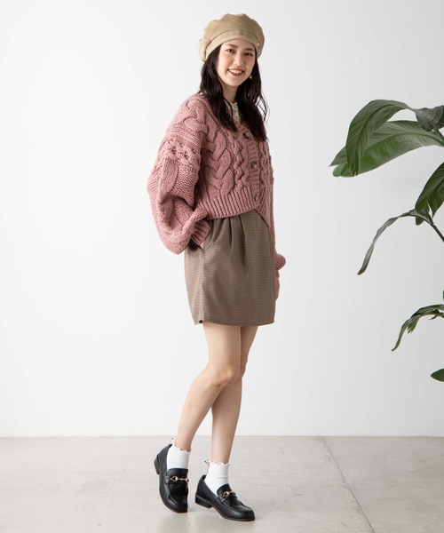 WEGO（ウィゴー）の「WEGO/ロービングケーブルカーディガン（カーディガン/ボレロ・レディース・ブラウン/ピンク/アイボリー/ライトベージュ/ダークブラウン/パープル/グリーン系その他・FREE）」の12枚目の写真