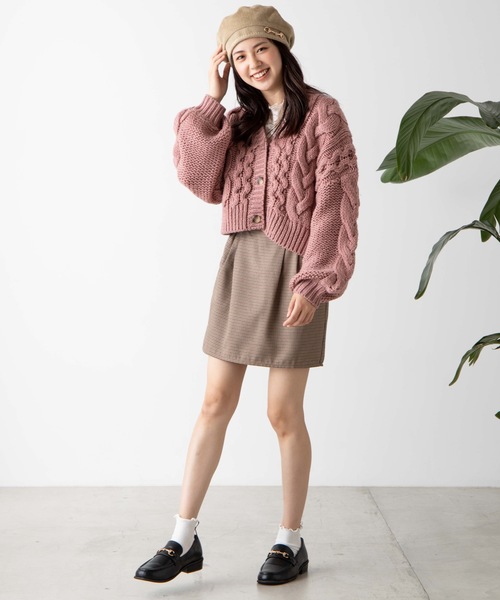 WEGO（ウィゴー）の「WEGO/ロービングケーブルカーディガン（カーディガン/ボレロ・レディース・ブラウン/ピンク/アイボリー/ライトベージュ/ダークブラウン/パープル/グリーン系その他・FREE）」の13枚目の写真