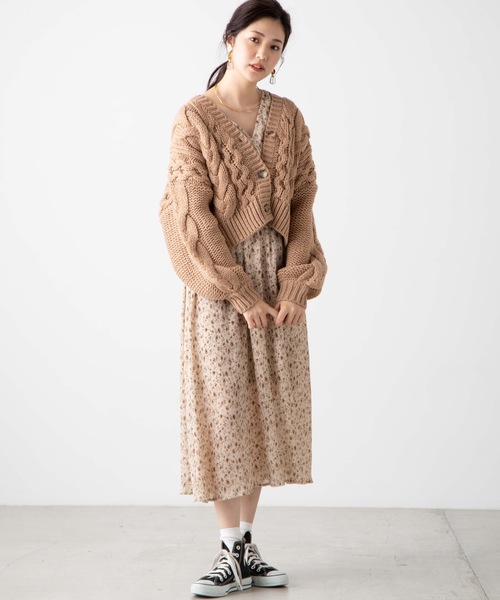 WEGO（ウィゴー）の「WEGO/ロービングケーブルカーディガン（カーディガン/ボレロ・レディース・ブラウン/ピンク/アイボリー/ライトベージュ/ダークブラウン/パープル/グリーン系その他・FREE）」の14枚目の写真