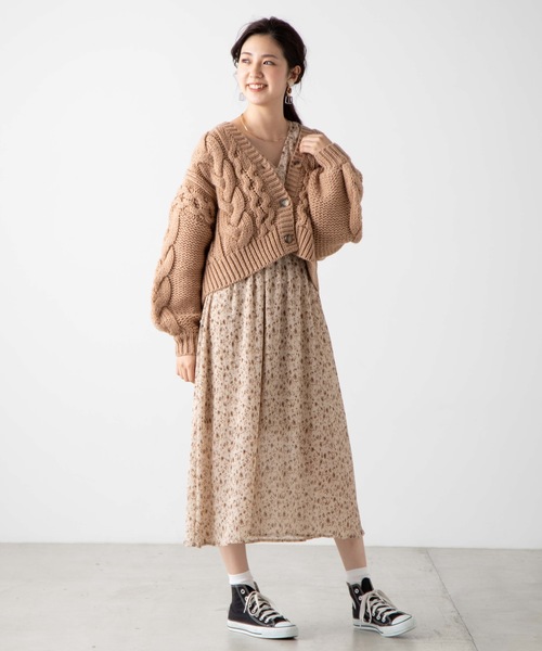 WEGO（ウィゴー）の「WEGO/ロービングケーブルカーディガン（カーディガン/ボレロ・レディース・ブラウン/ピンク/アイボリー/ライトベージュ/ダークブラウン/パープル/グリーン系その他・FREE）」の15枚目の写真