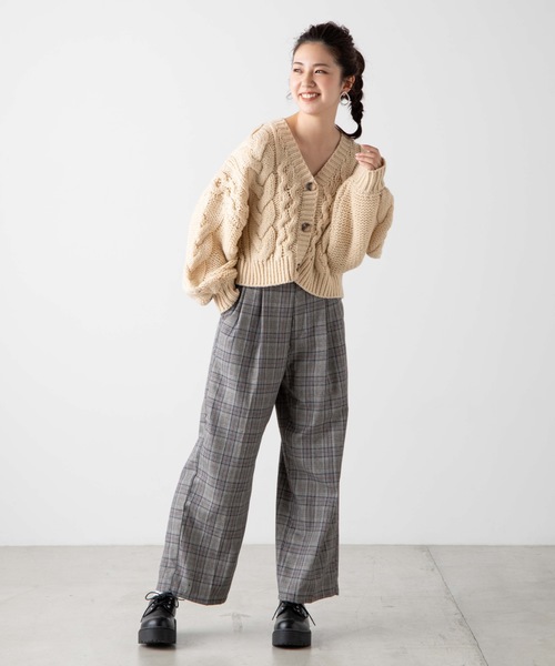 WEGO（ウィゴー）の「WEGO/ロービングケーブルカーディガン（カーディガン/ボレロ・レディース・ブラウン/ピンク/アイボリー/ライトベージュ/ダークブラウン/パープル/グリーン系その他・FREE）」の19枚目の写真