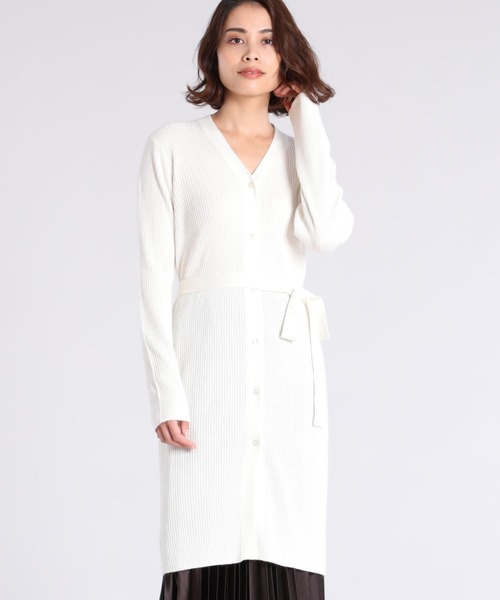 クリアインプレッション のファッション トップス Impression リブニットロングカーディガン カーディガン Clear Clear Impression