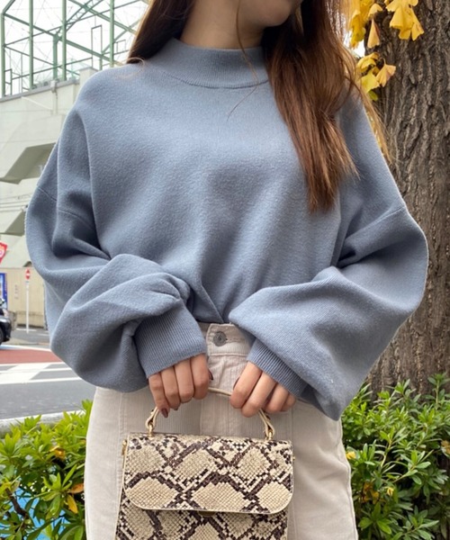 one way（ワンウェイ）の「ボリュームスリーブハイネック（ニット/セーター・レディース・ライトピンク/ライトブラウン/ブラック/ライトブルー・M）」の4枚目の写真