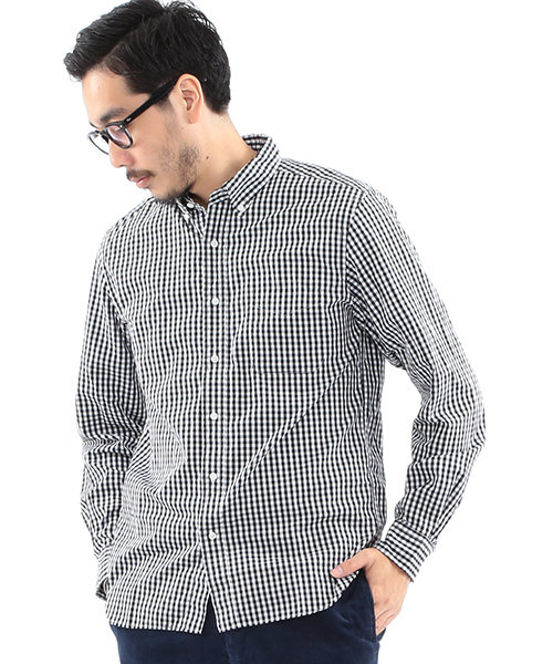 BEAMS PLUS（ビームスプラス）の「◎BEAMS PLUS / ギンガムチェック B.Dシャツ（シャツ/ブラウス・メンズ・ネイビー/レッド/ブラック・LARGE/SMALL/MEDIUM/X-SMALL/X-LARGE/XX-LARGE）」の2枚目の写真