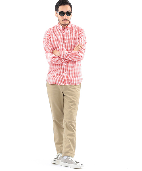 BEAMS PLUS（ビームスプラス）の「◎BEAMS PLUS / ギンガムチェック B.Dシャツ（シャツ/ブラウス・メンズ・ネイビー/レッド/ブラック・LARGE/SMALL/MEDIUM/X-SMALL/X-LARGE/XX-LARGE）」の4枚目の写真