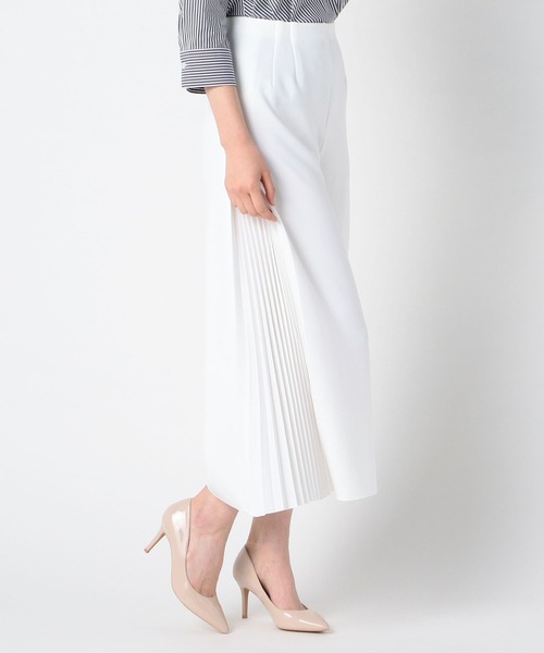 極美品☺︎ ナラカミーチェ サイドプリーツワイドパンツ ネイビー NARACAMICIE】サイドプリーツパンツ(1(M)9号 ネイビー): ナラ