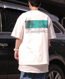 NO NEED | ハーフスリーブオーバーサイズバックプリント&シンプルロゴビッグシルエットTシャツ(Tシャツ/カットソー)