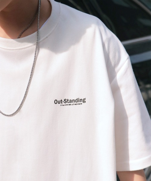 NO NEED（ノーニード）の「ハーフスリーブオーバーサイズバックプリント&シンプルロゴビッグシルエットTシャツ（Tシャツ/カットソー・メンズ・ホワイト/ブラック/パープル/グレー/ダークグリーン/ライム/スカイブルー・フリー）」の17枚目の写真