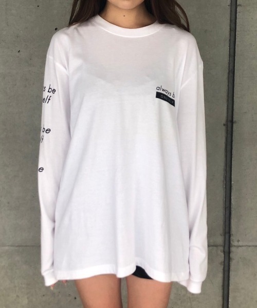 ENVYM（アンビー）の「ａｌｗａｙｓ ｂｅ ロンＴｅｅ（Tシャツ/カットソー・レディース・ホワイト/ブラック・FREE）」の7枚目の写真