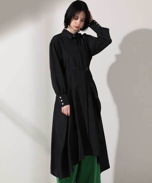 UNITED TOKYO（ユナイテッドトウキョウ）の「ラッフルオーバーシャツワンピース（ワンピース・レディース・ミント/ブラック・0）」の11枚目の写真