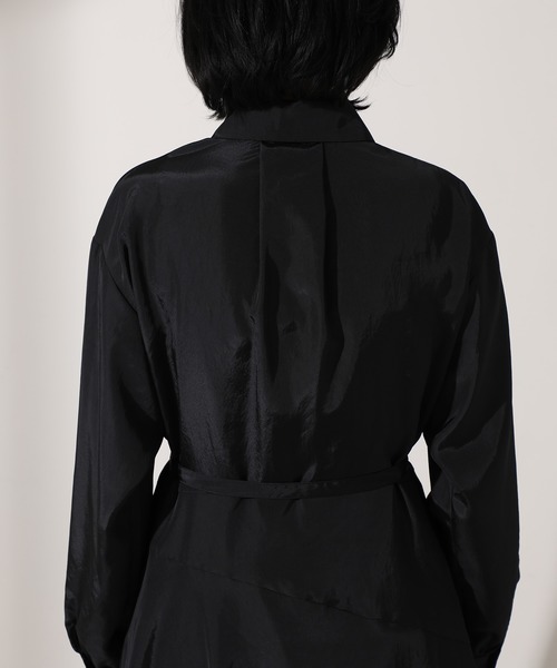 UNITED TOKYO（ユナイテッドトウキョウ）の「ラッフルオーバーシャツワンピース（ワンピース・レディース・ミント/ブラック・0）」の5枚目の写真