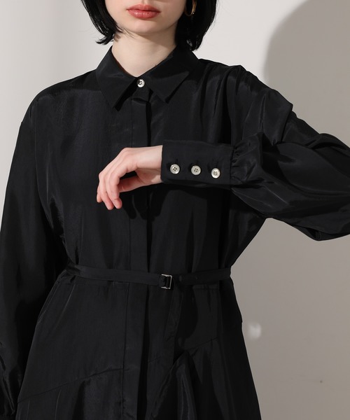 UNITED TOKYO（ユナイテッドトウキョウ）の「ラッフルオーバーシャツワンピース（ワンピース・レディース・ミント/ブラック・0）」の8枚目の写真