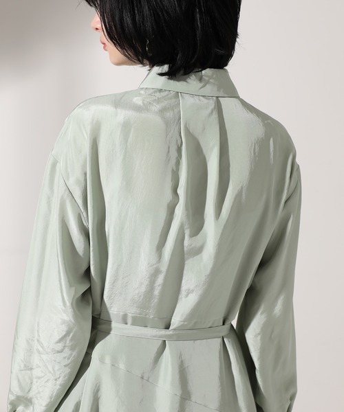 UNITED TOKYO（ユナイテッドトウキョウ）の「ラッフルオーバーシャツワンピース（ワンピース・レディース・ミント/ブラック・0）」の12枚目の写真