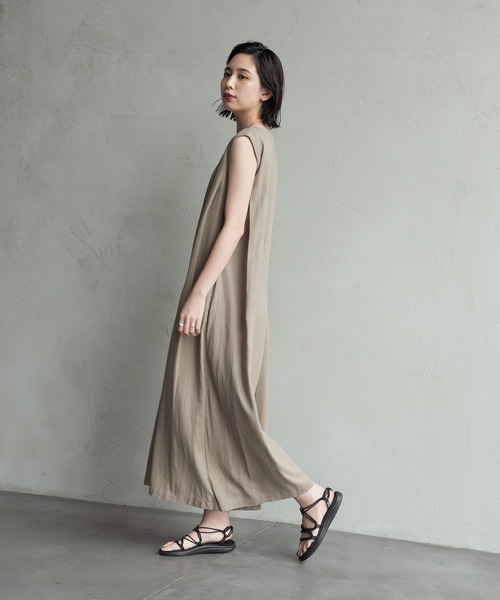 Aunt Marie's（アントマリーズ）の「【低身長向けSサイズ有】ノースリオールインワン AUNT MARIE'S（つなぎ/オールインワン・レディース・ブラック/ベージュ/カーキ・SMALL/FREE）」の10枚目の写真