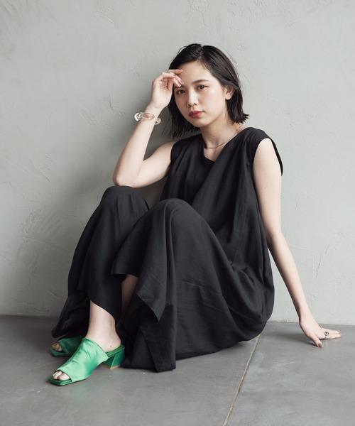 Aunt Marie's（アントマリーズ）の「【低身長向けSサイズ有】ノースリオールインワン AUNT MARIE'S（つなぎ/オールインワン・レディース・ブラック/ベージュ/カーキ・SMALL/FREE）」の7枚目の写真