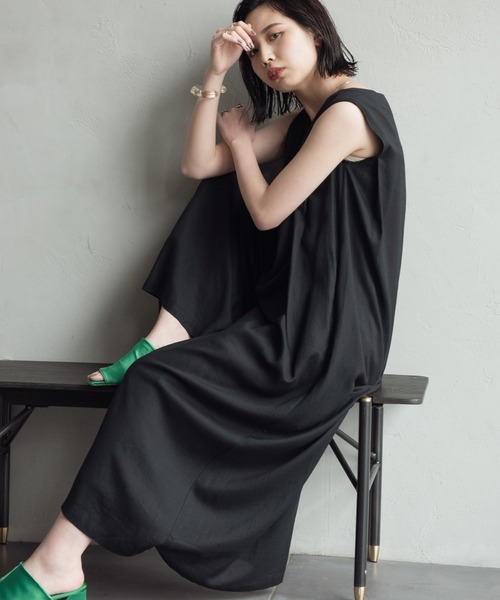 Aunt Marie's（アントマリーズ）の「【低身長向けSサイズ有】ノースリオールインワン AUNT MARIE'S（つなぎ/オールインワン・レディース・ブラック/ベージュ/カーキ・SMALL/FREE）」の9枚目の写真