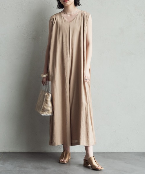 Aunt Marie's（アントマリーズ）の「【低身長向けSサイズ有】ノースリオールインワン AUNT MARIE'S（つなぎ/オールインワン・レディース・ブラック/ベージュ/カーキ・SMALL/FREE）」の13枚目の写真